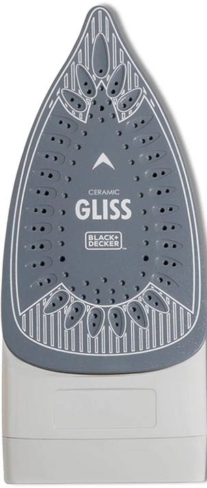 Base em cerâmica ajuda a deslizar suavemente Ferro Vapor Black Decker AJ3032Base Ceramic Gliss