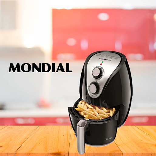 Fritadeira Air Fryer Mondial AF-16 - Preto/Prata fritadeira air fryer mondial af-16 cozinha sem oleo
