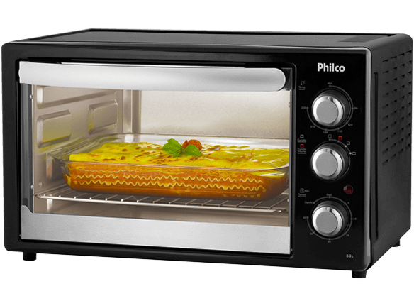 Inclui botão seletor de resistências Forno Elétrico Philco PFE38P timer desligamento auto