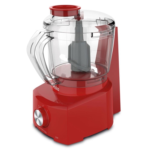 Com recipiente de capacidade para até 500ml Mini Processador Alimentos Philco PH900 Turbo Vermelho Lava louças design vertical