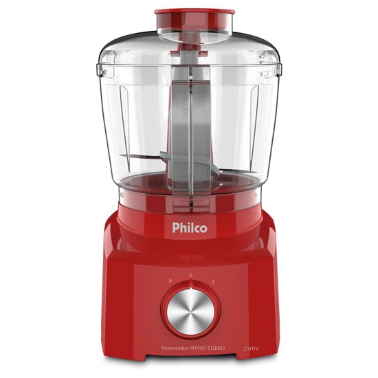 Mini Processador de Alimentos Philco PH900 Turbo 250W Mini Processador Alimentos Philco PH900 Turbo Vermelho
