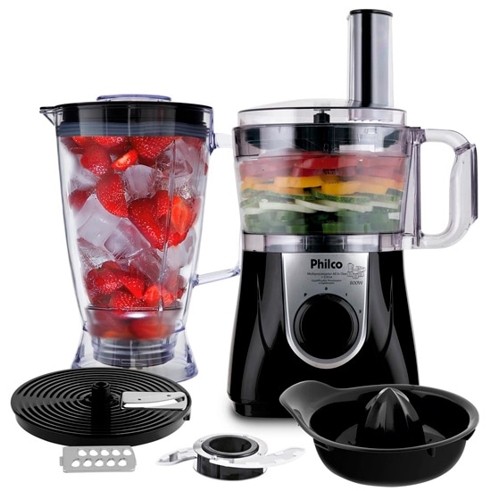Multiprocessador de Alimentos Philco All In One Citrus - Preto multiprocessador alimentos philco all in one citrus preto