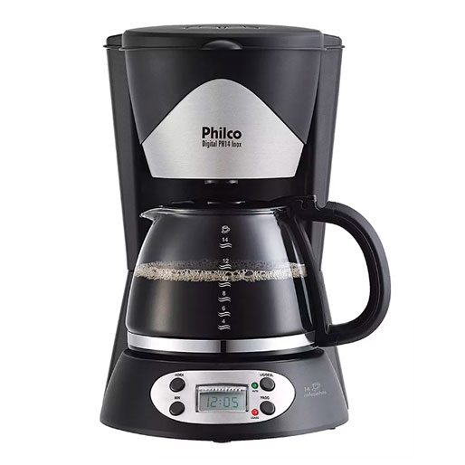 Cafeteira Philco Timer Programável Máquina Café Philco Display Digital