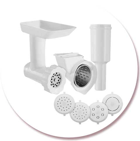 Manual explica com detalhes a montagem Kit Set Gourmet Specialty KitchenAid montage peças numeradas
