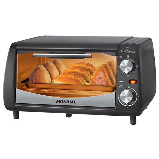 Possui sistema autolimpante Forno Elétrico Mondial controle temperatura timer sonoro