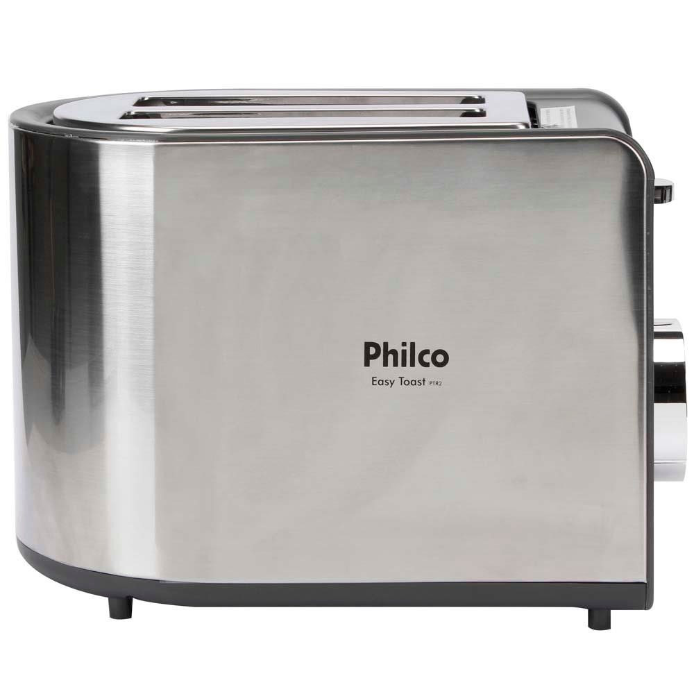 Belíssimo acabamento em aço escovado Easy Toast Philco Bandeja Coletora