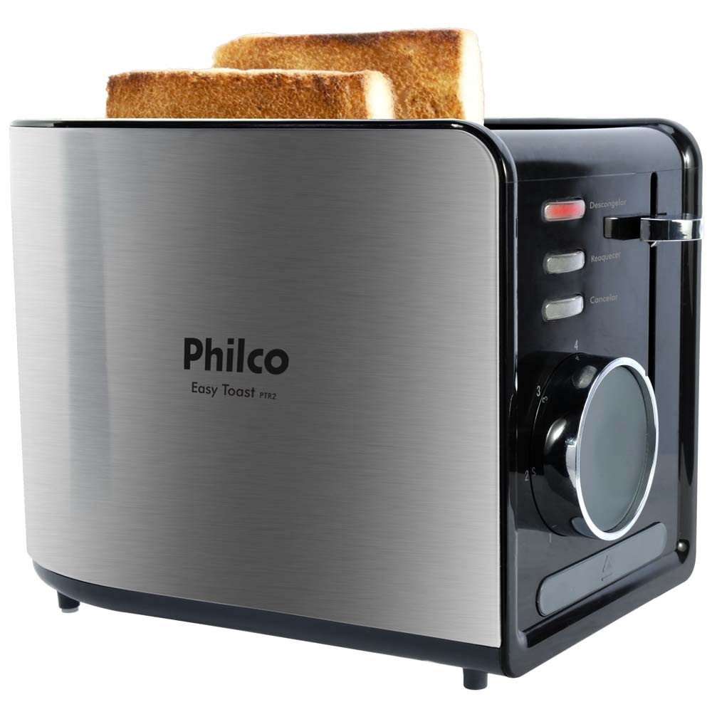 Torradeira Philco Easy Toast - Aço Escovado/Preto Torradeira Philco Easy Toast PTR2