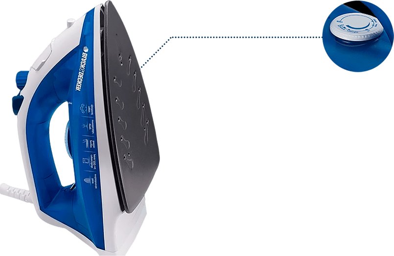 Potência de 1100 W Ferro Vapor Seco Black Decker AJ2000