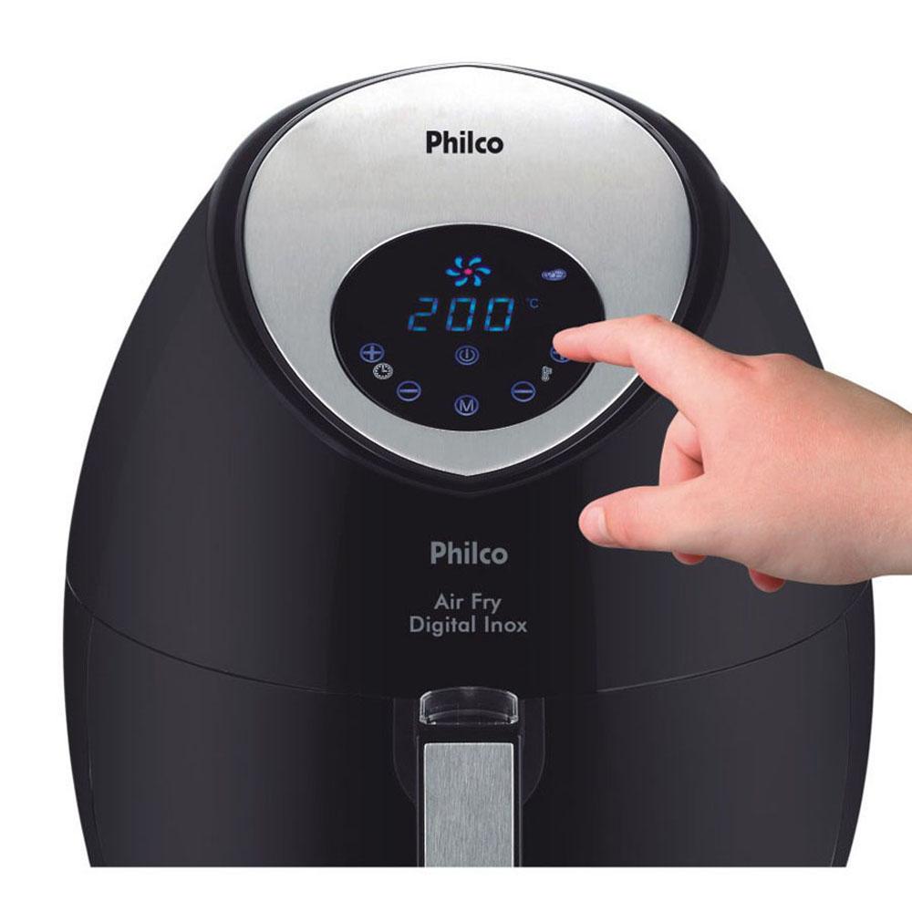 Fritadeira Philco Air Fry Digital com Timer Inox Fritadeiras no