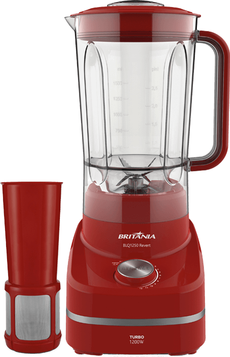 Lâminas integradas ao copo Liquidificador Britânia BLQ1250V com 1200W de potência