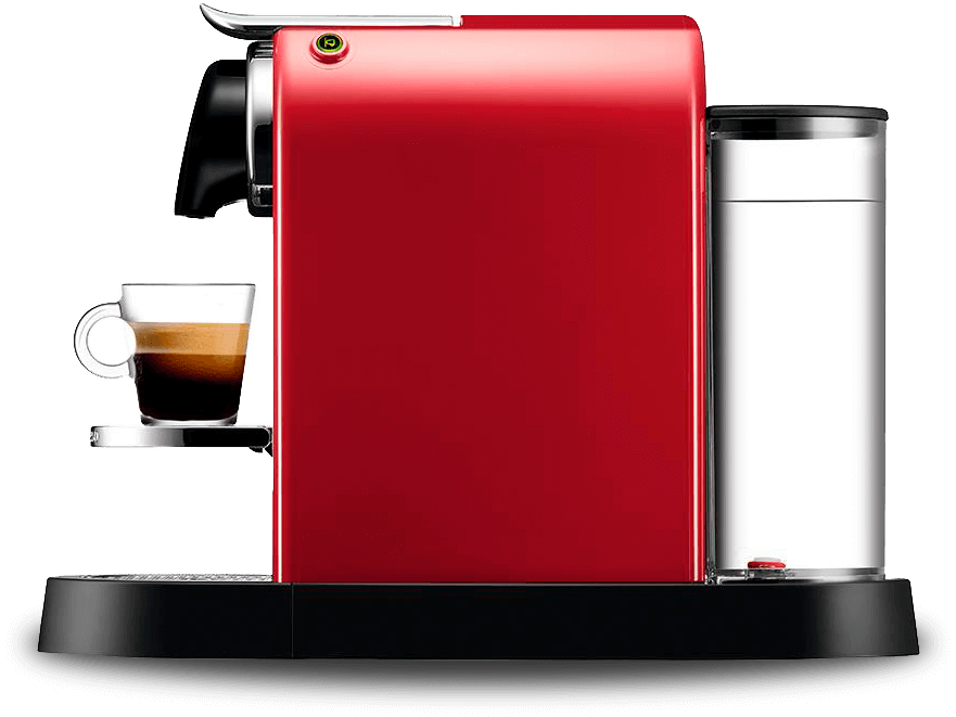 Máquina na cor vermelha com detalhes em aço inoxidável Máquina Café Nespresso Citiz C113
