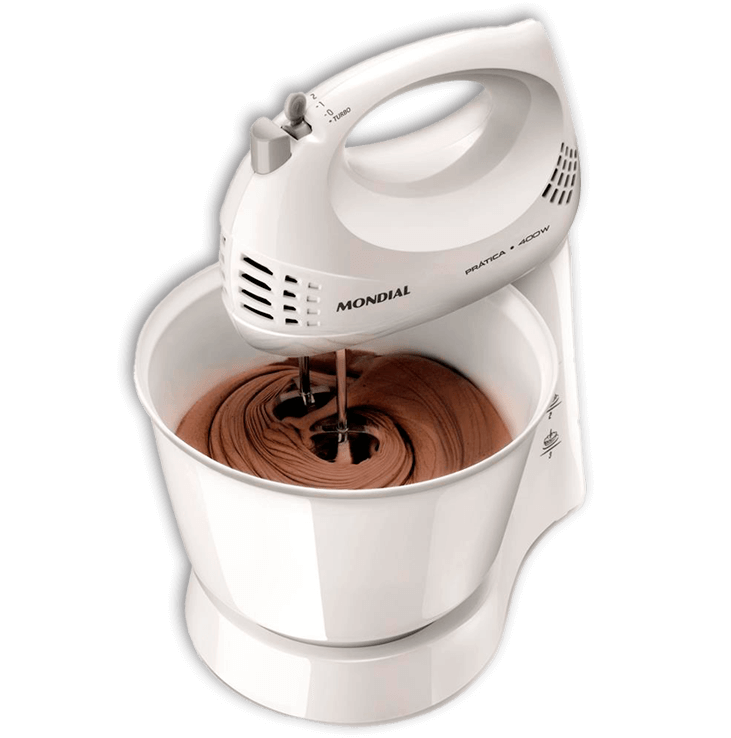 Batedeira Mondial Prática Branca B-44 design