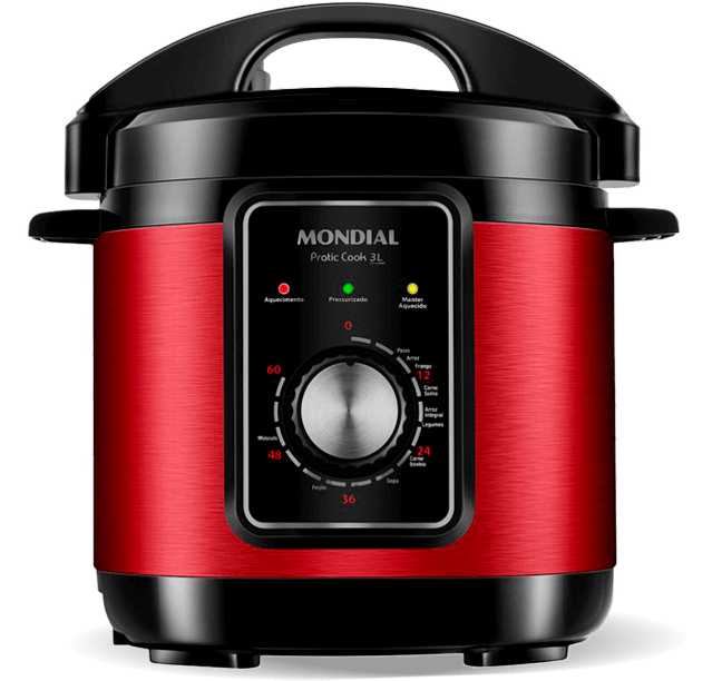 Panela de Pressão Elétrica Pratic Cook PE-47 Mondial Vermelha Panela Pressão Elétrica Pratic Cook PE47 Mondial Vermelha