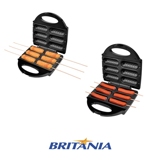 Pode ser armazenada na posição vertical crepeira hot dog britânia six antiaderente