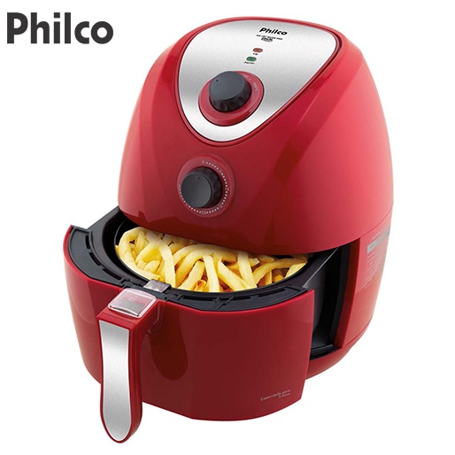 Fritadeira Air Fry Saúde PH3L Philco Inox - Vermelha Fritadeira Philco Air Fry Saúde PH3L