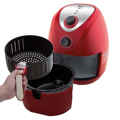 Cesto Antiaderente, facilidade na limpeza Fritadeira Philco Air Fry Saúde Cesto Antiaderente