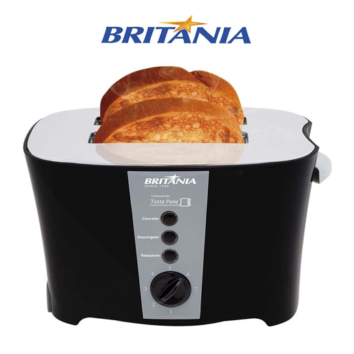 Torradeira Britânia Tosta Pane - Preta/Cinza Torradeira Britânia Tosta Pane Preta Cinza