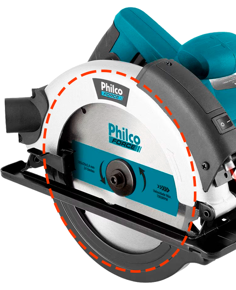 Com empunhadura emborrachada e proteção para o disco Serra Circular Philco PSC01 empunhadura proteção