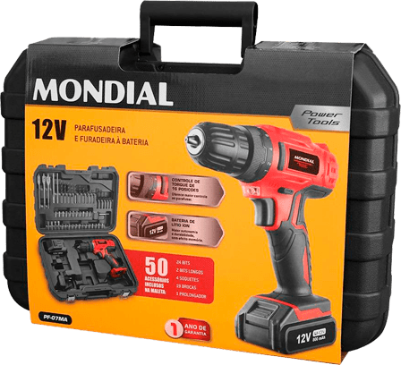 Parafusadeira Furadeira Mondial PF07 MA Acessórios