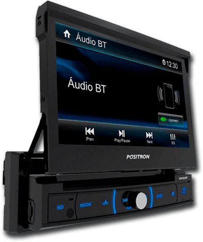 Conta com 4 opções de Fundo de Tela Som Automotivo Pósitron SP6330BT funcionalidades