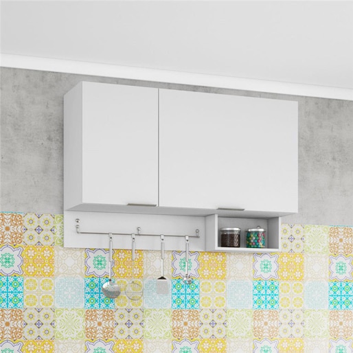 Peças fabricadas com MDP Cozinha Modulada Bartira Rubi 4 Armários Aéreos