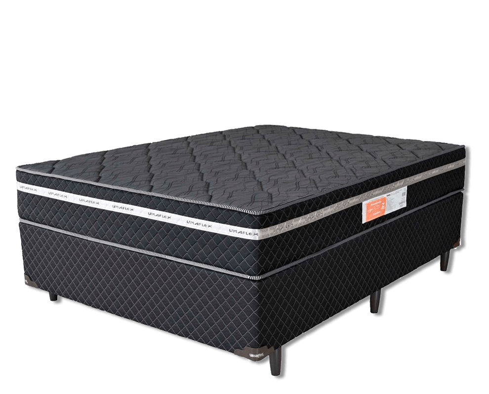 Cama Box Casal Umaflex Essencial Chumbo/Preto Cama Box Casal Umaflex Essencial Chumbo/Preto