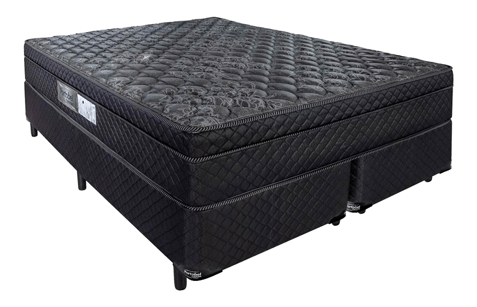 Cama Box Colchão King Size Portobel Diplomata Light Preta