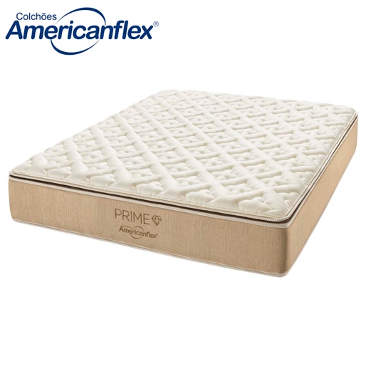 Colchão Casal AmericanFlex Prime com Pillow Top e Molas Ensacadas  34x138x188 - Bege Pérola | Extra