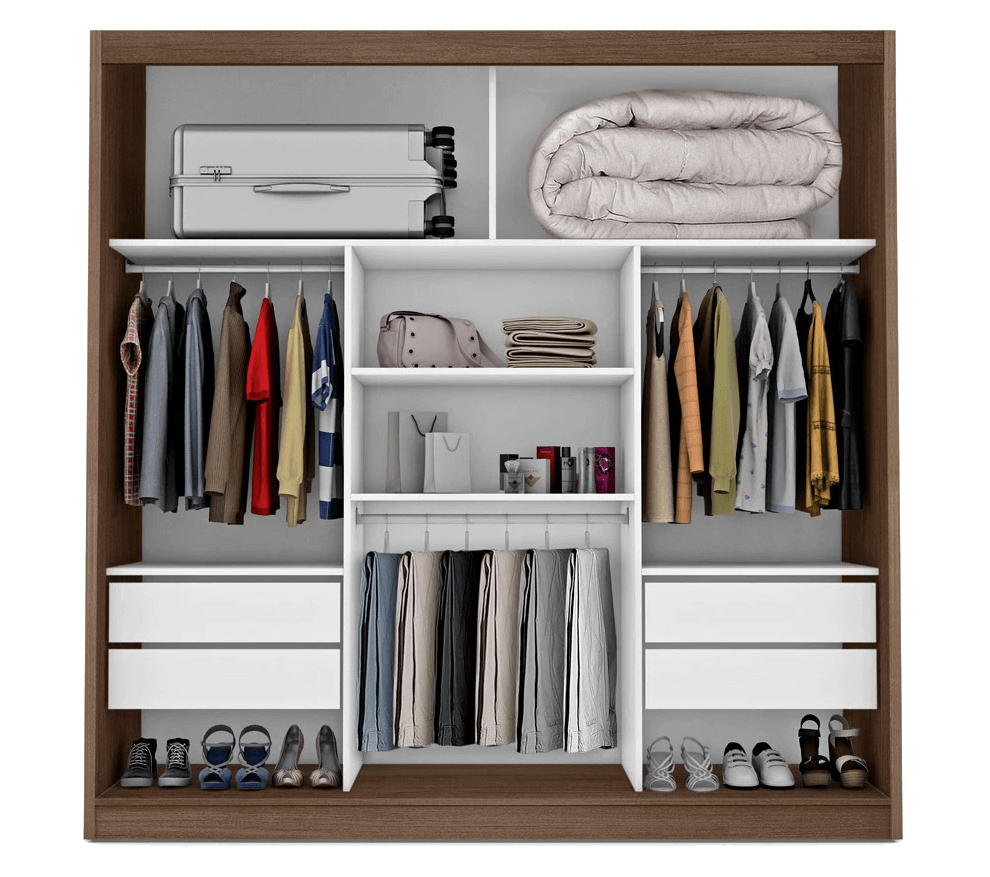 Capacidade para 90kg bem distribuídos Guarda-Roupa Fama Flórida Plus gavetas medidas