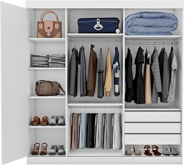 Guarda-Roupa Fama Móveis Madri com 3 portas e espelho Guarda Roupa Fama Móveis Madri 3 portas espelho
