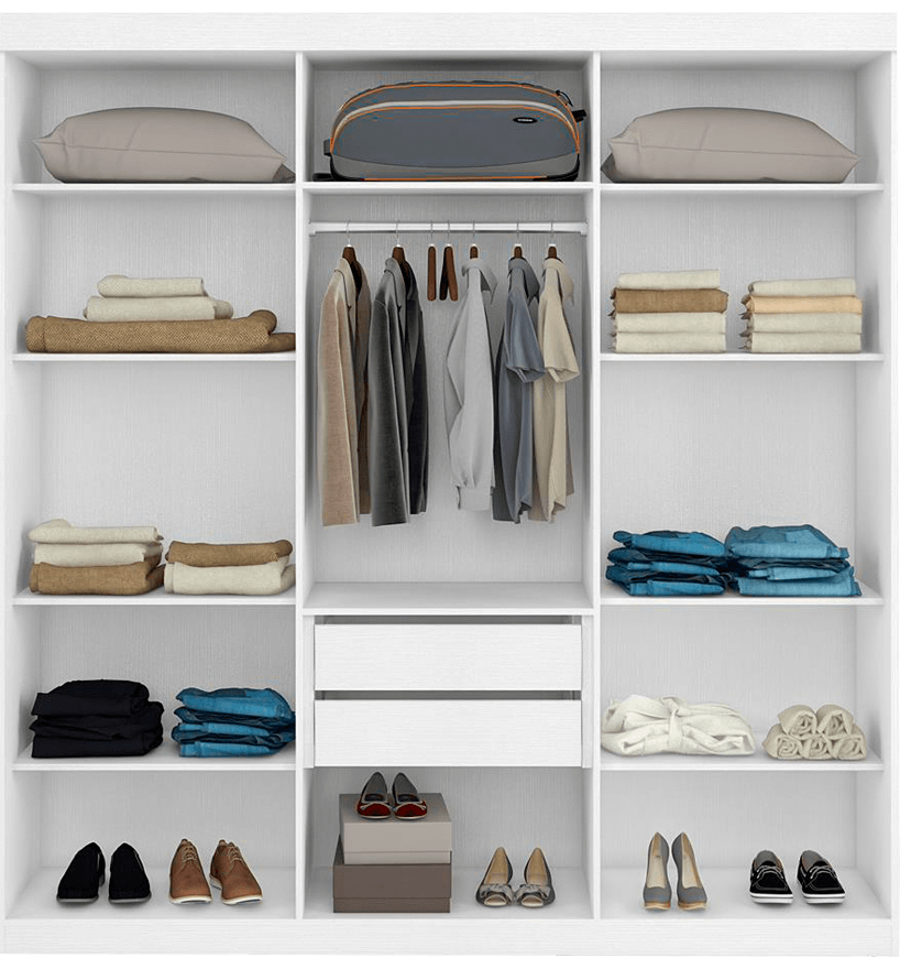Compartimentos e divisões internas perfeitas Guarda-Roupa Édez portas