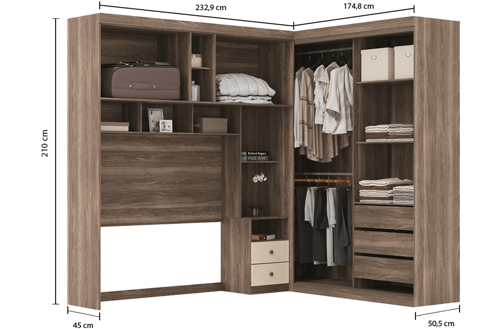 Guarda-Roupa Compacto Casal Santos Andirá Paris Guarda-Roupa Compacto Casal Santos Andirá Paris