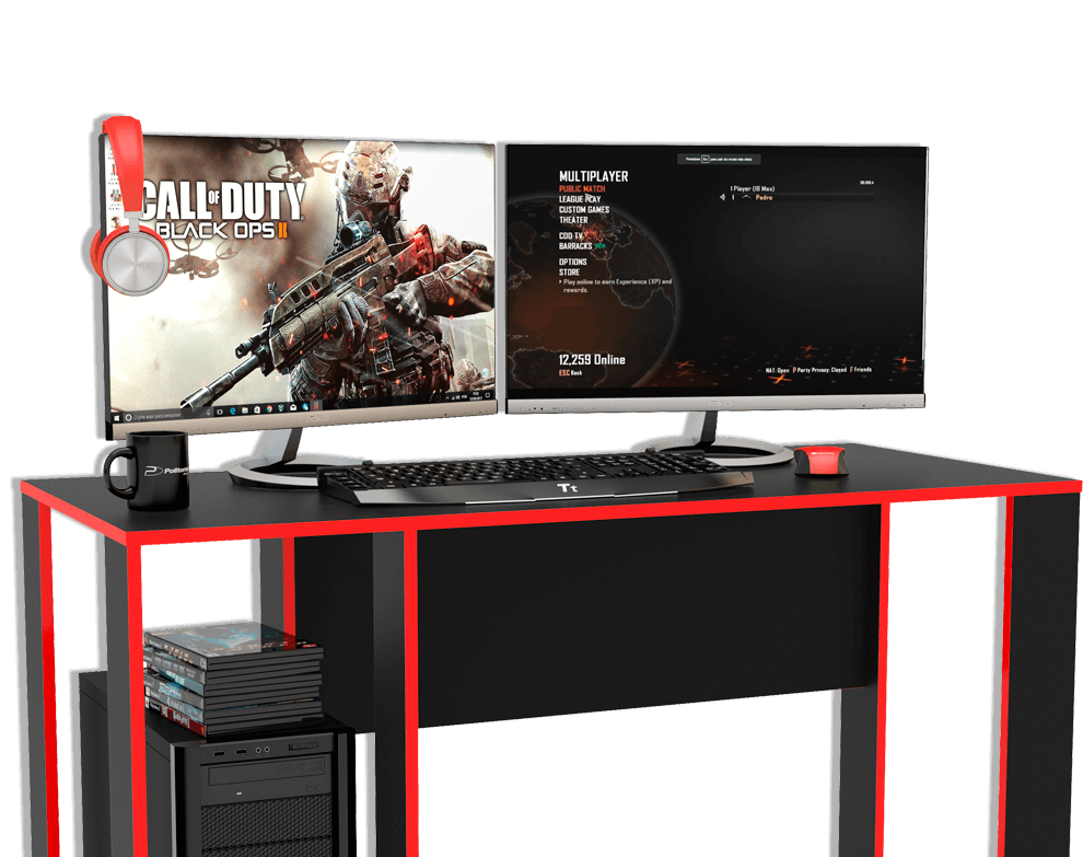 Mesa Computador Gamer Politorno Singapura espaço