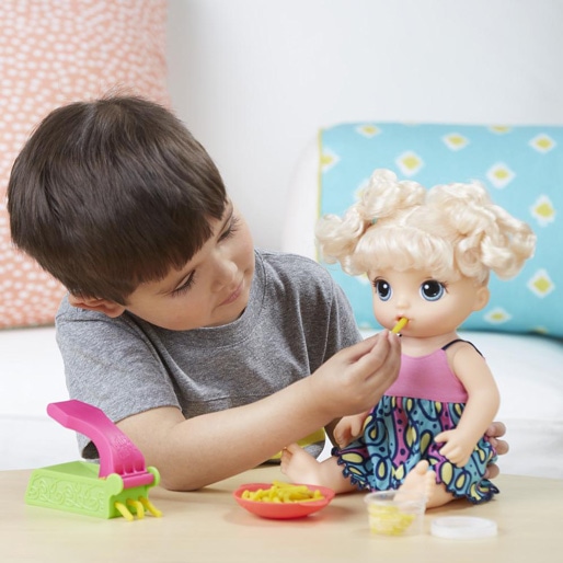 boneca hasbro baby alive adoro macarrão loira acessórios
