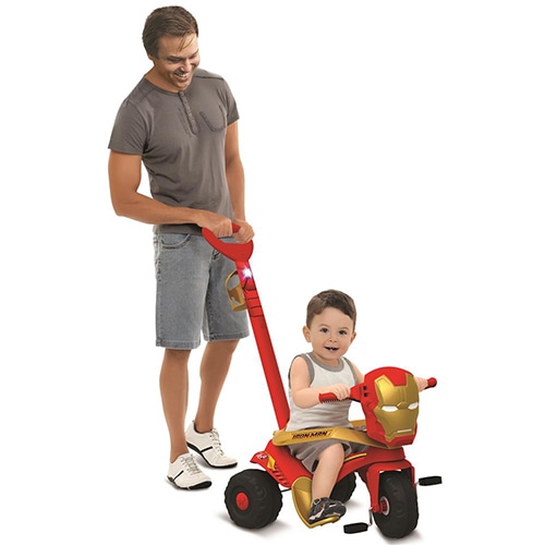 Empurre a motinho usando a haste removível Motinho Velocipede Bandeirante Empurrador