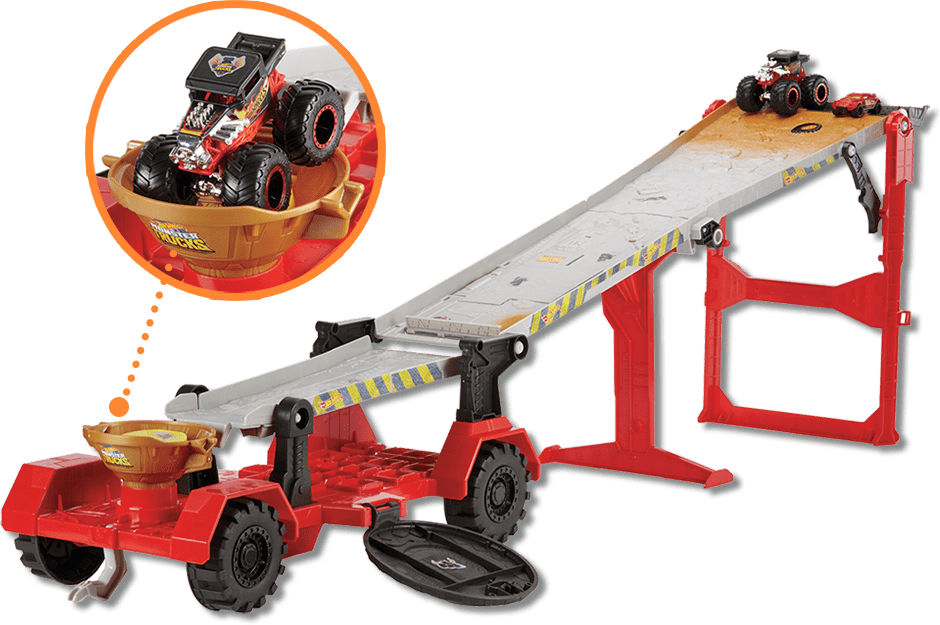 Conjunto Monster Trucks Reboque Radical Hot Wheels da Mattel Conjunto Monster Trucks Reboque Radical Hot Wheels Mattel