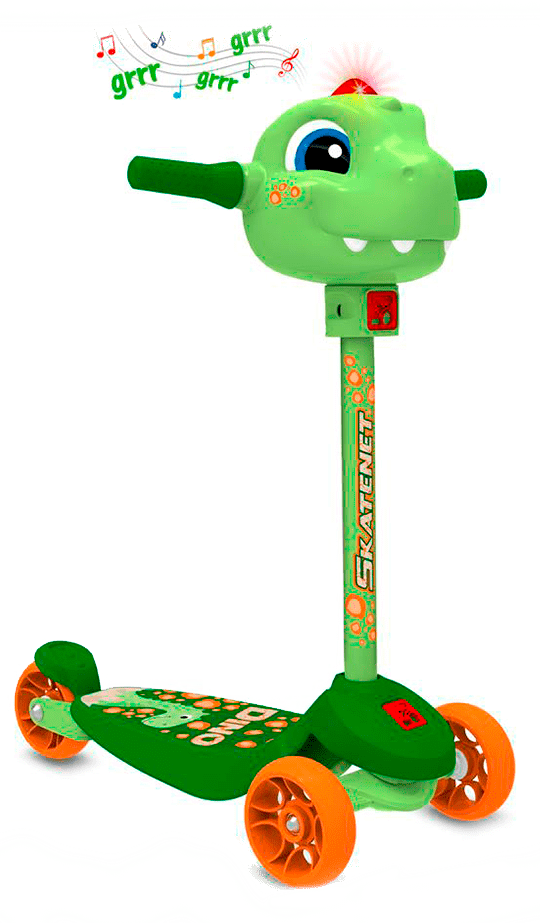 Um brinquedo para a criançada se exercitar com alegria Patinete Skatenet Bandeirante Kid Dino