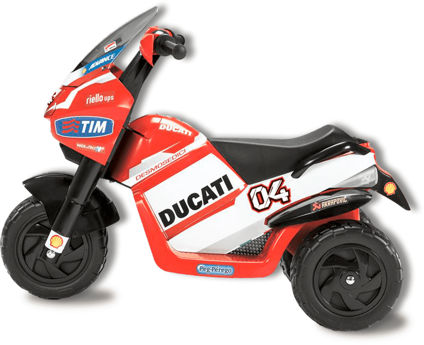 Veículo vai acompanhado por um carregador bivolt Minimoto Elétrica Peg-Pérego Ducati Desmosedici