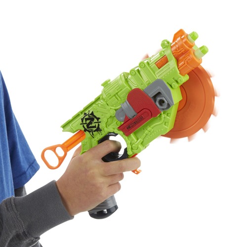 Lançador de Dardos Nerf com serra giratória Lançador Dardo Hasbro Nerf Zombie Crosscut Serra