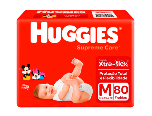 Fralda Huggies Supreme Care M 80 unidades