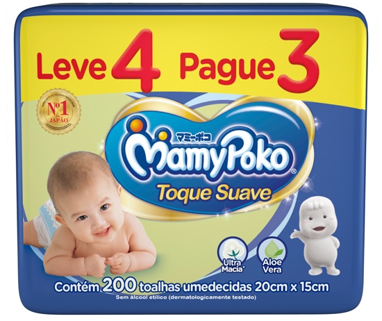 Toalhas Umedecidas MamyPoko Toque Suave Flexíveis