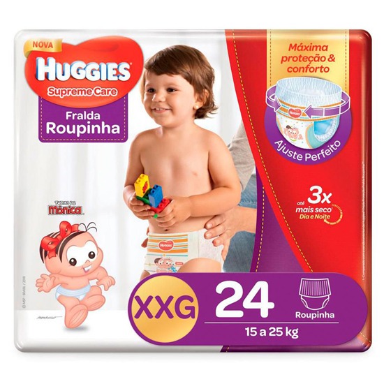 Fralda Huggies Turma da Mônica Roupinha Supreme Care fralda huggies turma da mônica roupinha supreme care