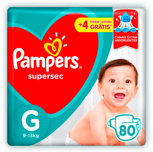 Fralda Pampers Supersec tamanho G 80 Unidades