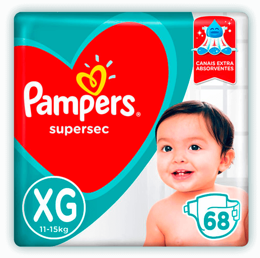 Fralda Pampers Supersec Tamanho XG 68 unidades Fralda Pampers Supersec tamanho XG 68 Unidades
