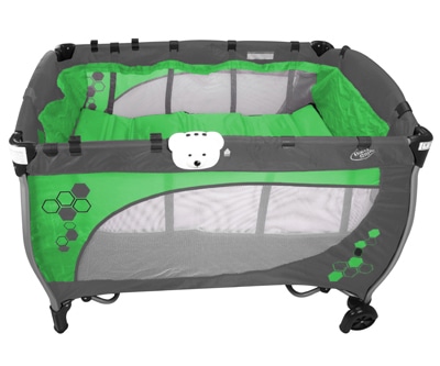 Berço Desmontável Baby Style Balanço Musical Verde