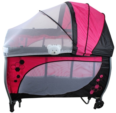 Berço Desmontável Baby Style Balanço Musical Rosa
