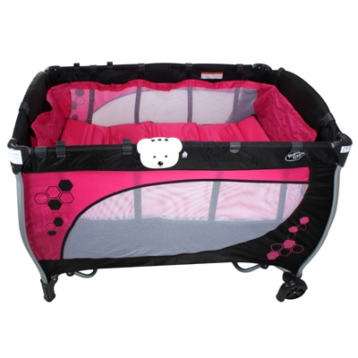 Berço Desmontável Baby Style Balanço Musical Rosa