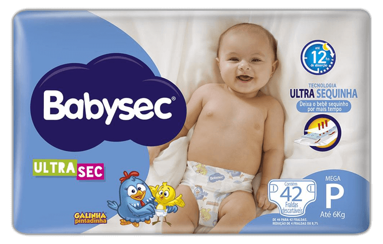Fralda Babysec UltraSec Galinha Pintadinha tamanho P