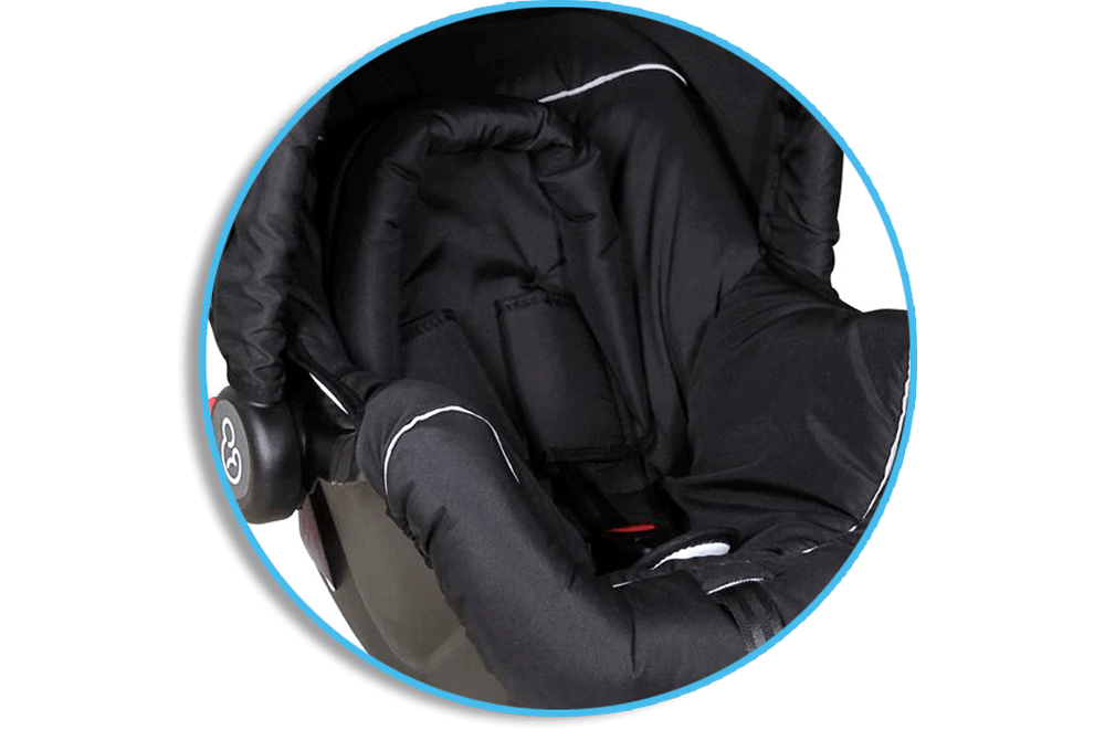 Estrutura em plástico resistente Bebê Conforto Galzerano Piccolina Cinza Preto