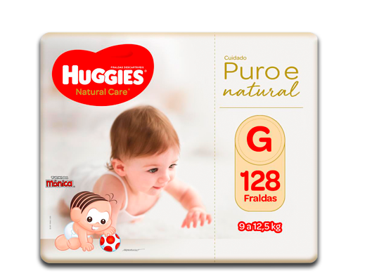 Fralda Huggies Natural Care G 128 Unidades